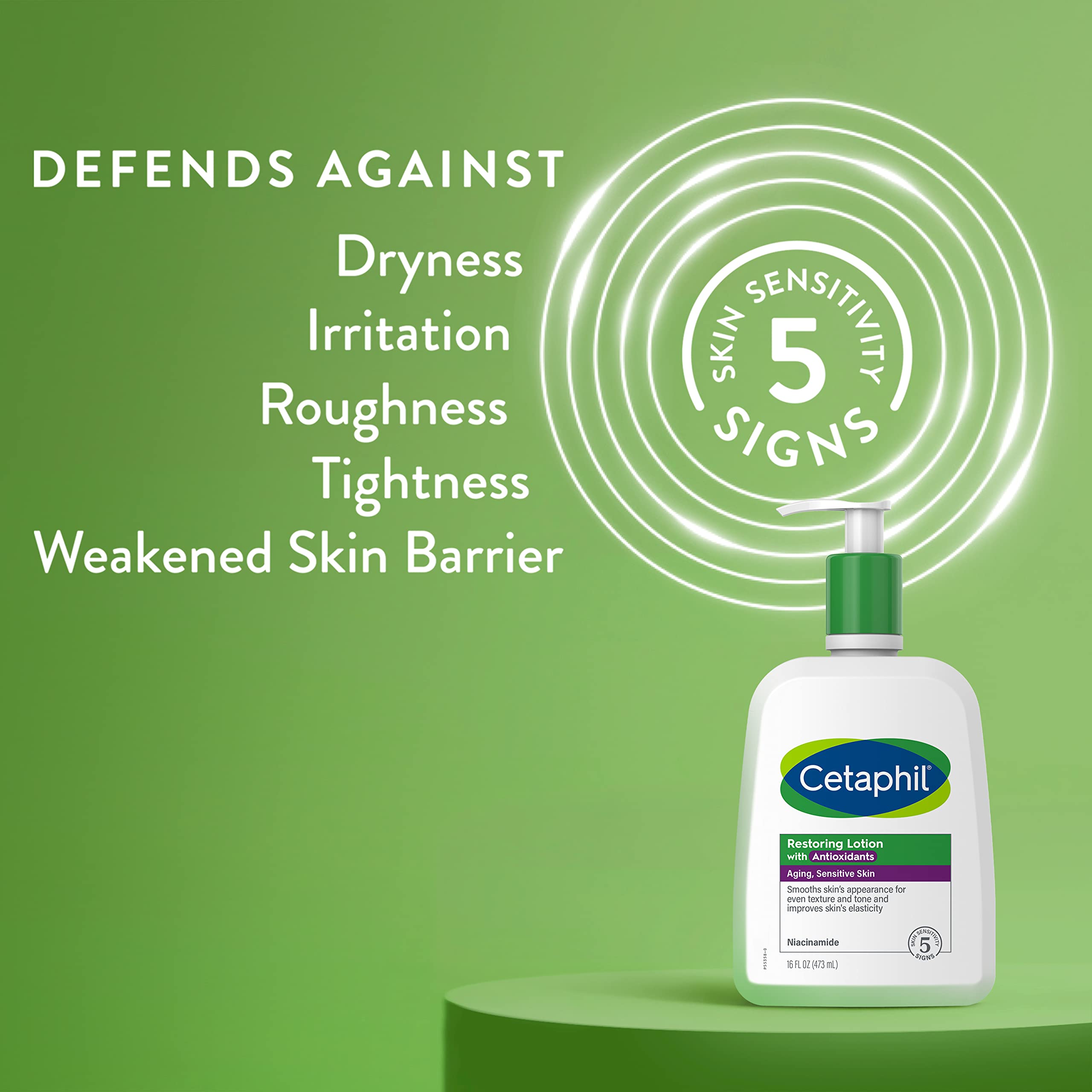 Cetaphil Loción Restauradora Antioxidantes, textura-cremosa, suaviza cuello y escote y aporta comodidad.