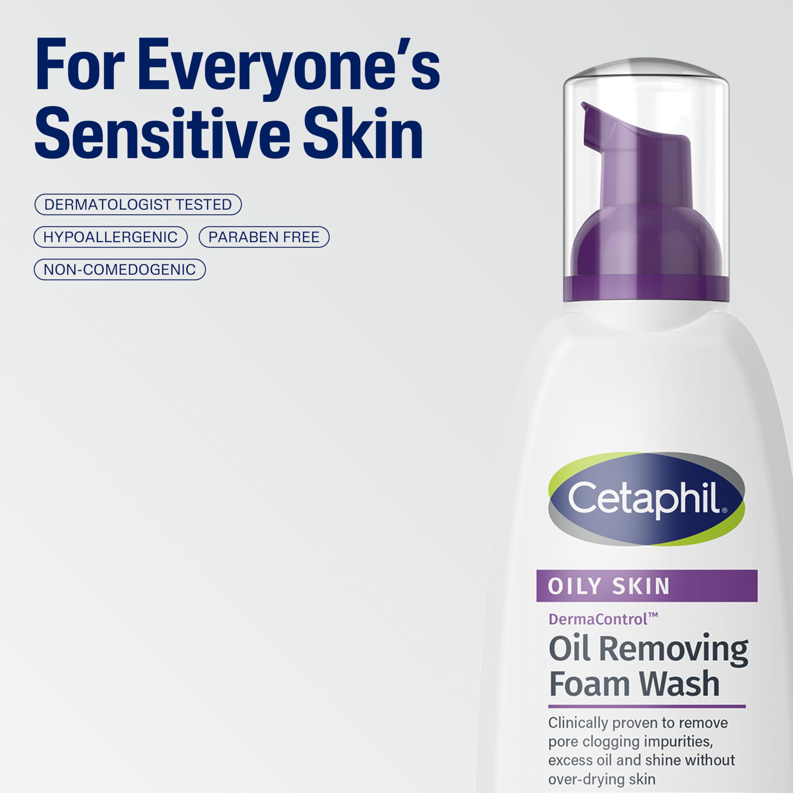Cetaphil Pro Espuma Limpiadora: fórmula con pH balanceado para limpieza equilibrada.