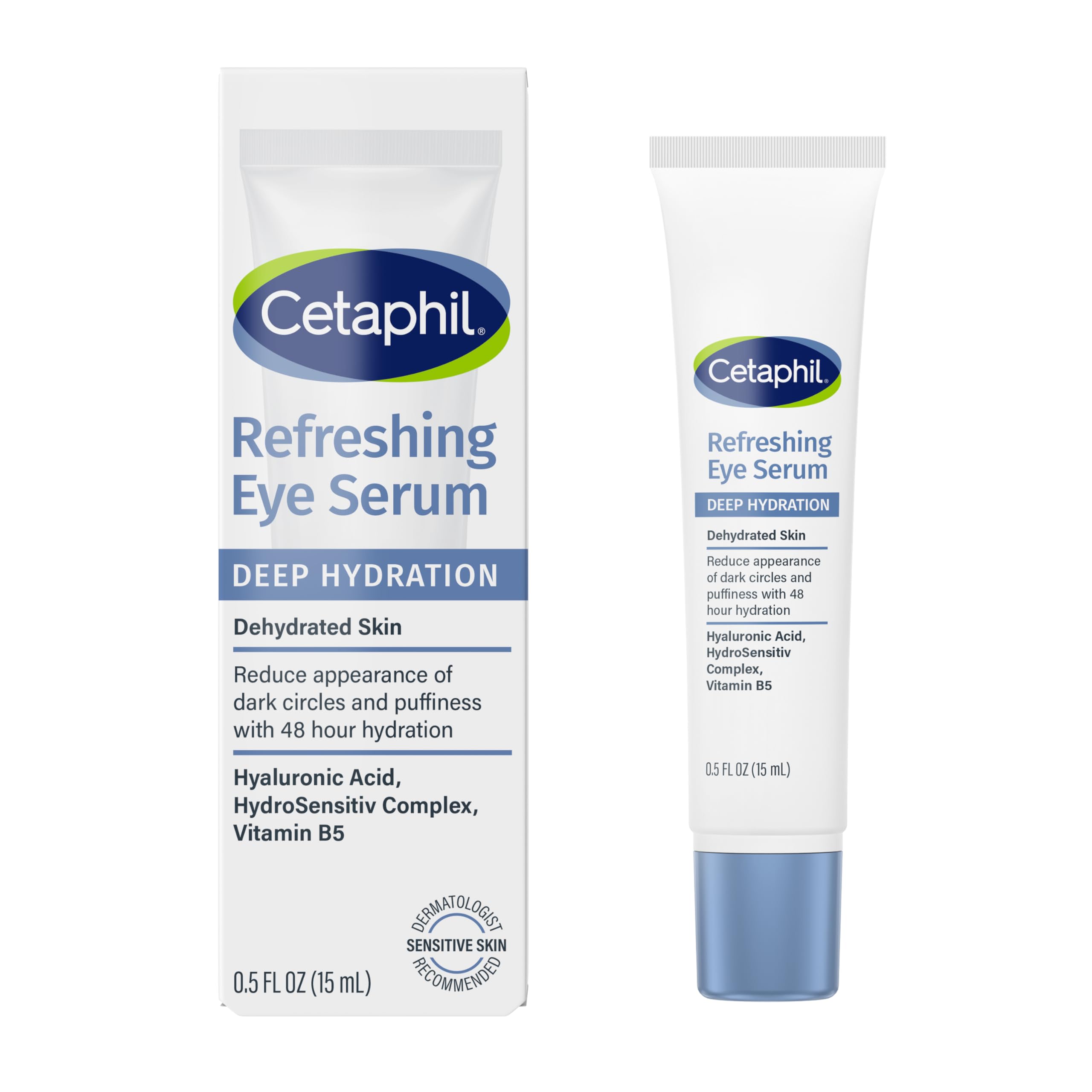 Cetaphil serum contorno de ojos, hidratación profunda para piel sensible.