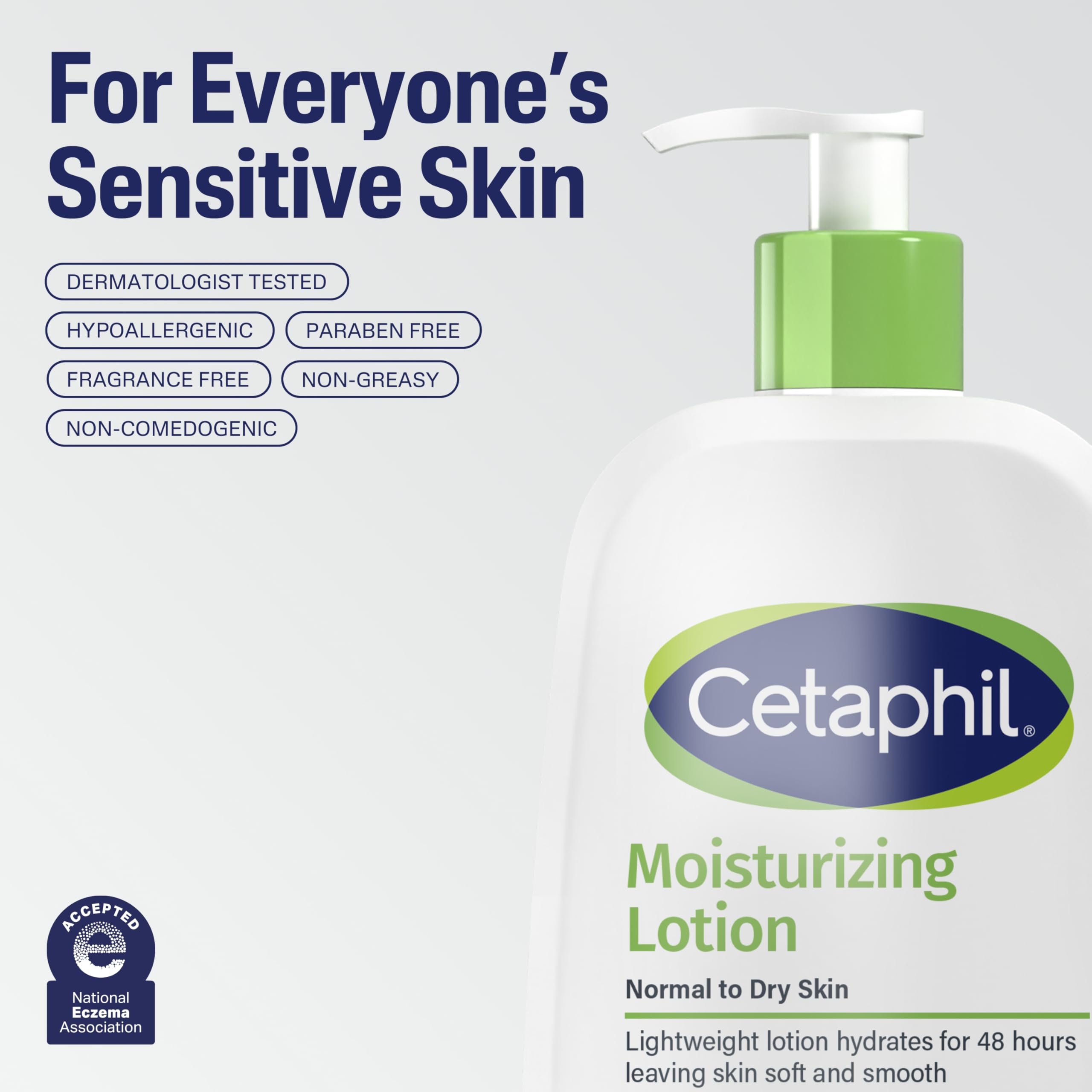 Cetaphil sin fragancia y sin parabenos, cuidado suave para piel sensible