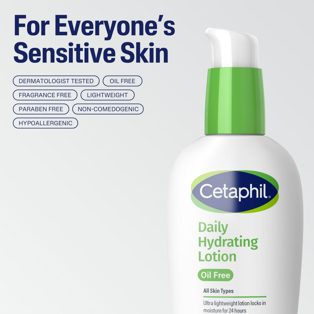 Cetaphil sin fragancia, hipoalergénico, apto para piel sensible.