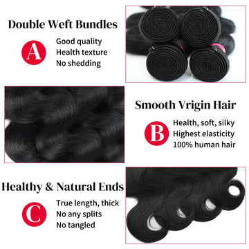 CFY paquetes de cabello brasileno onda cuerpo 26 pulgadas: volumen para peinados