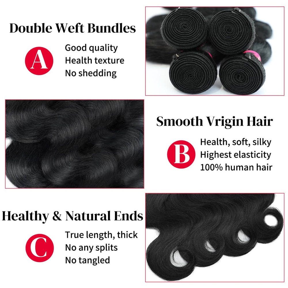 CFY paquetes de cabello brasileno onda cuerpo 26 pulgadas: volumen para peinados