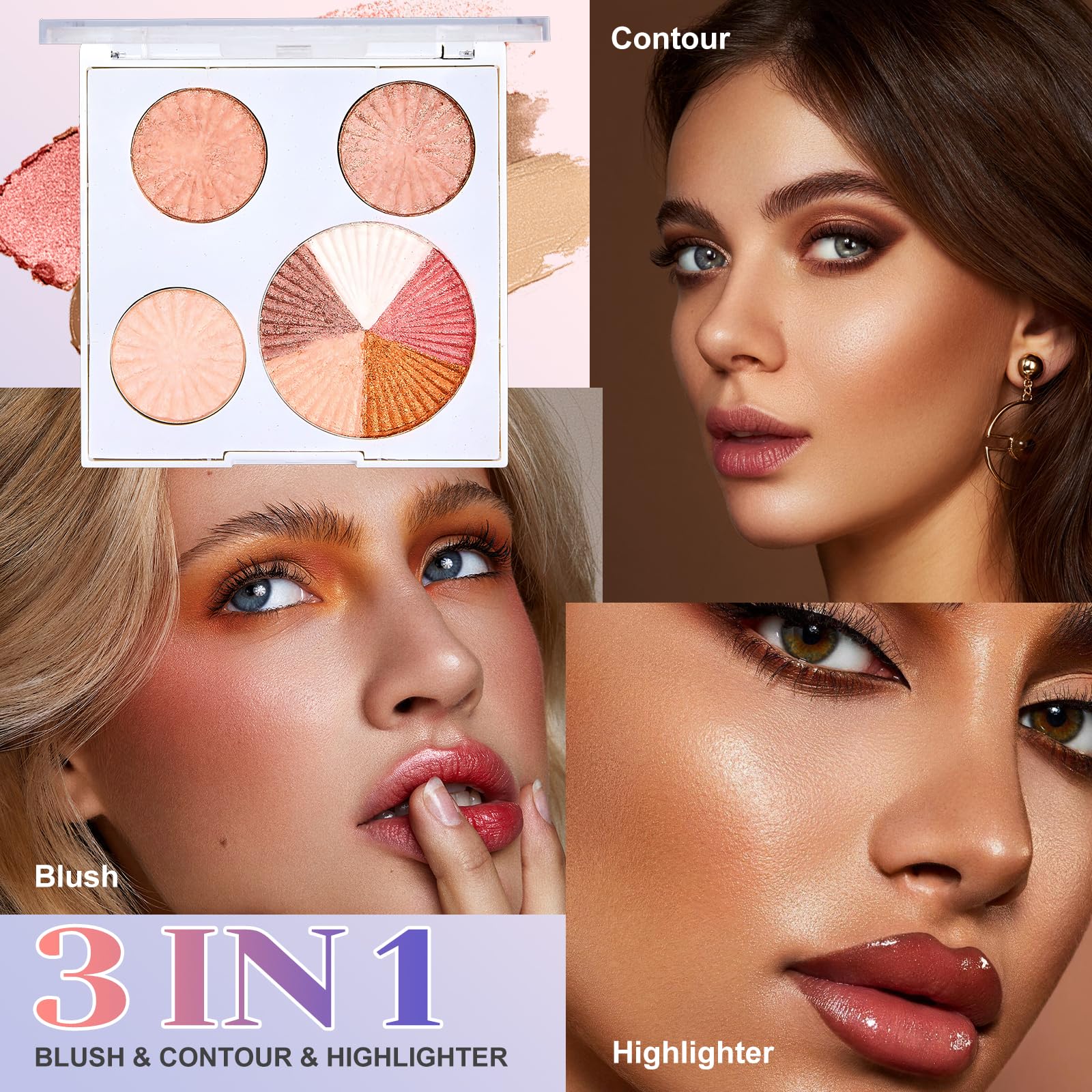 CHAFFUL kit maquillaje todo en uno brochas para acabado profesional