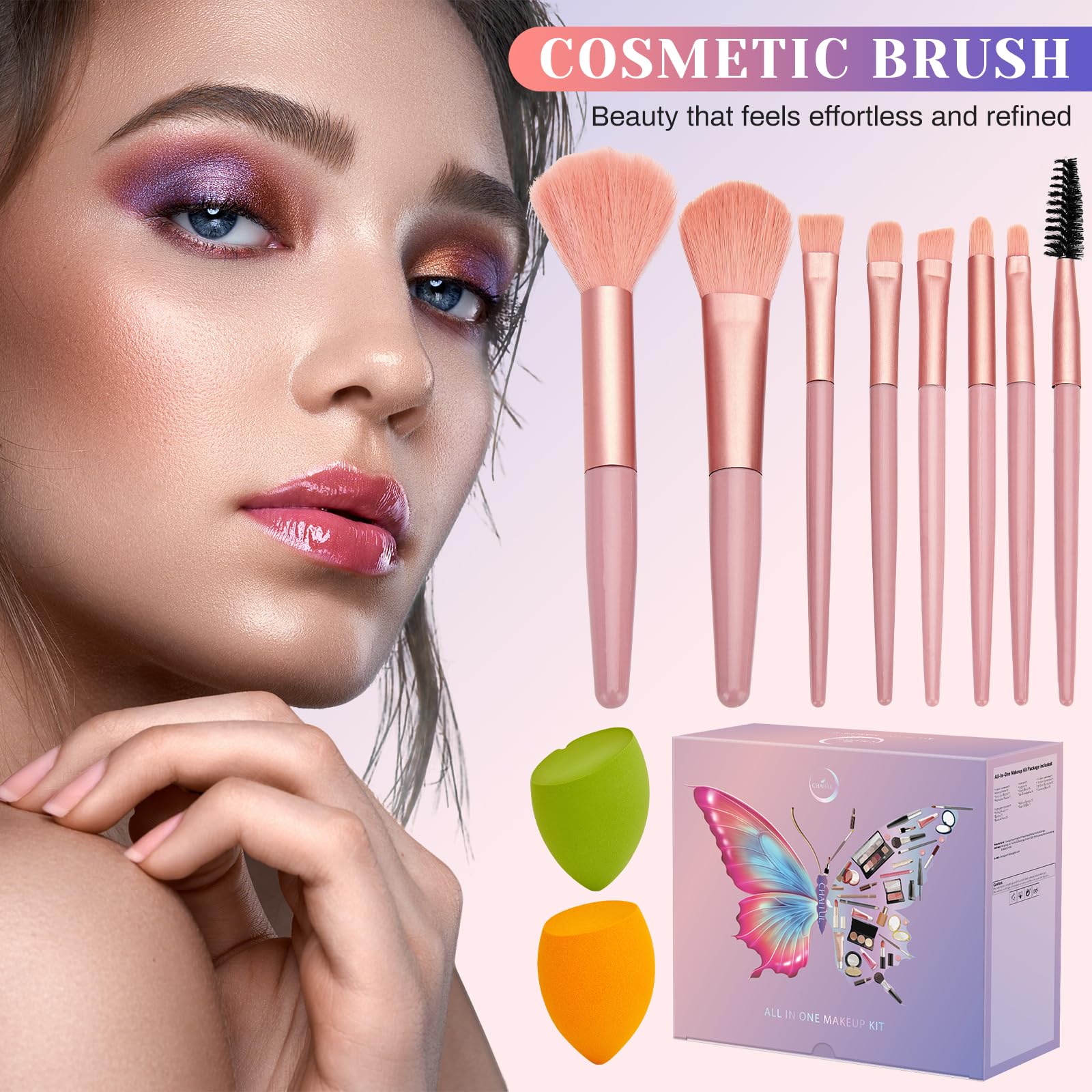 CHAFFUL kit maquillaje todo en uno máscara para volumen y definición