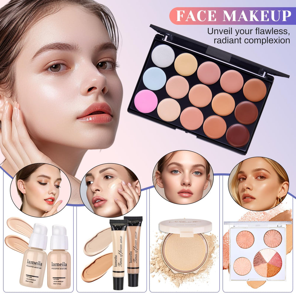 CHAFFUL kit maquillaje todo en uno paleta de sombras para looks versátiles
