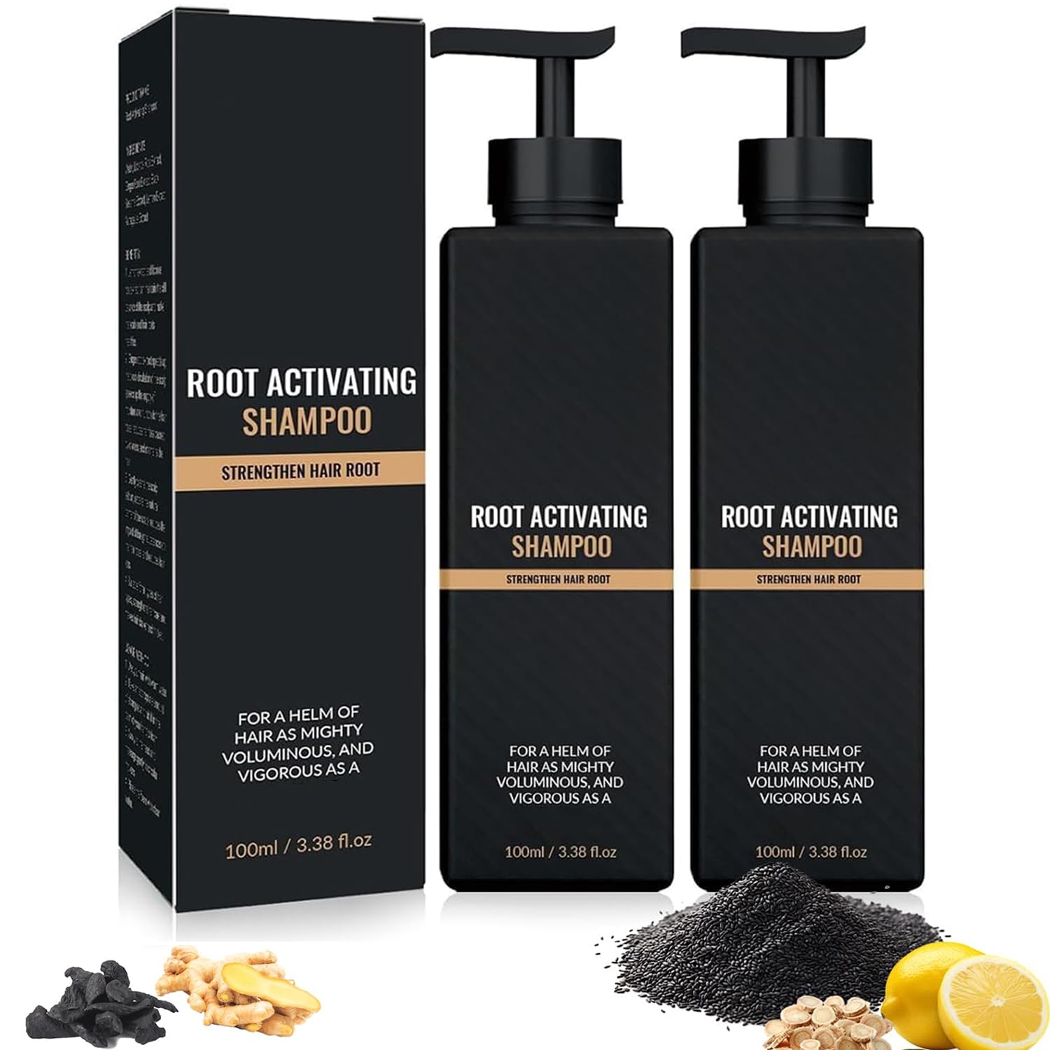 Champú Activador de Raíz: botella visible para cuidado diario del cabello