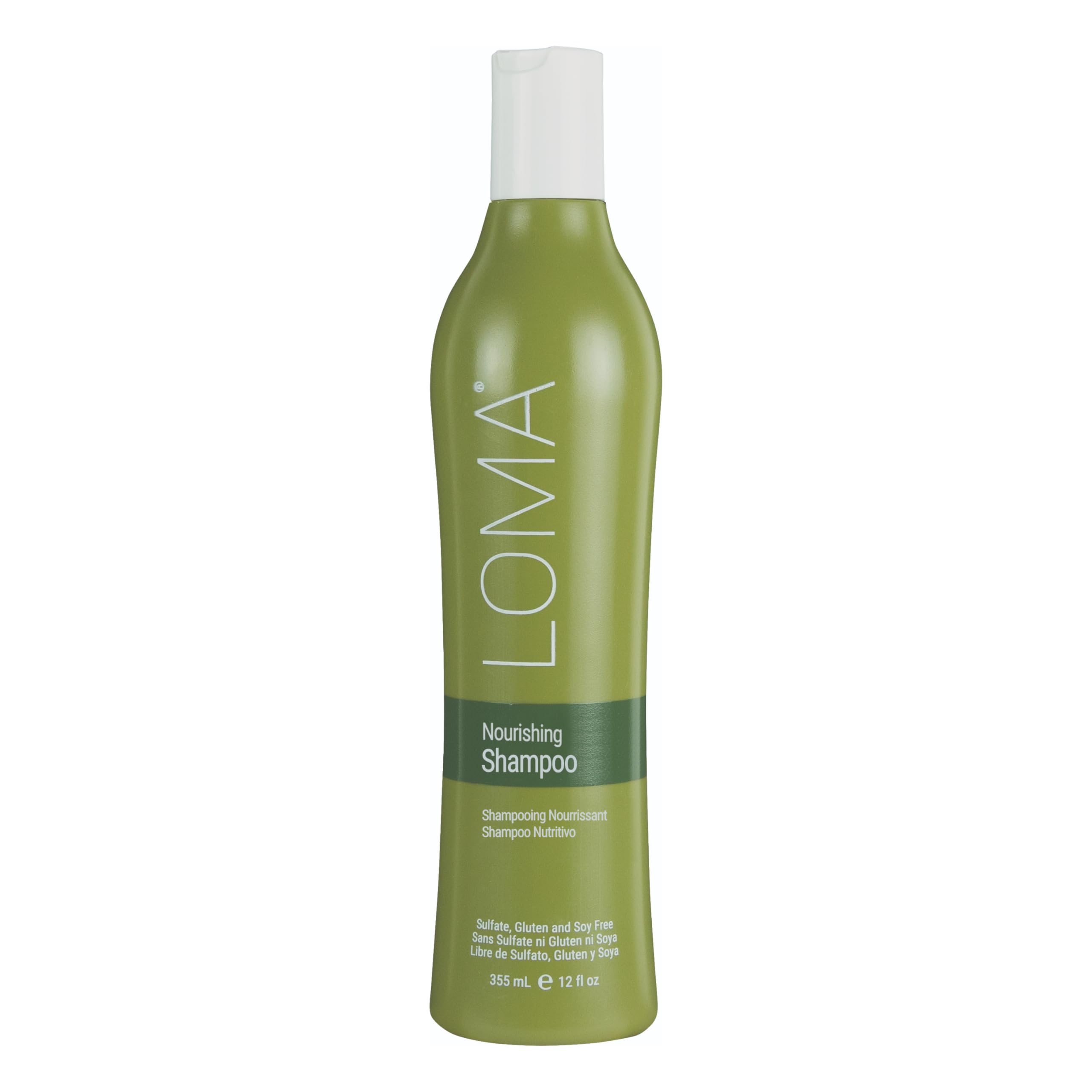 Champú Nutritivo LOMA, botella elegante para cabello seco y dañado.