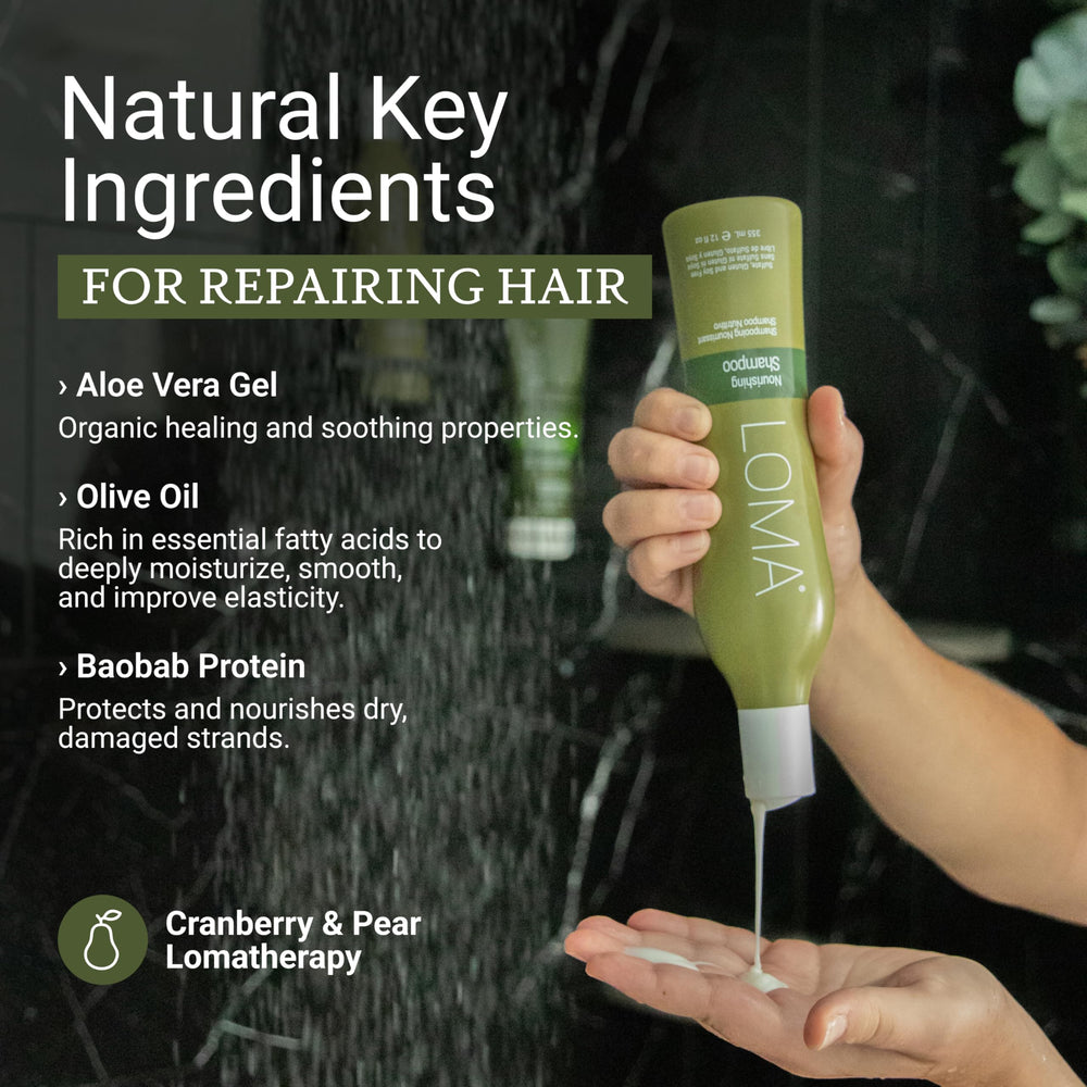 Champú Nutritivo LOMA, ingrediente creatina para fortalecer el cabello.