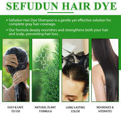 Champú teñidor negro para canas: aplicación rápida para cabello rejuvenecido y tono natural