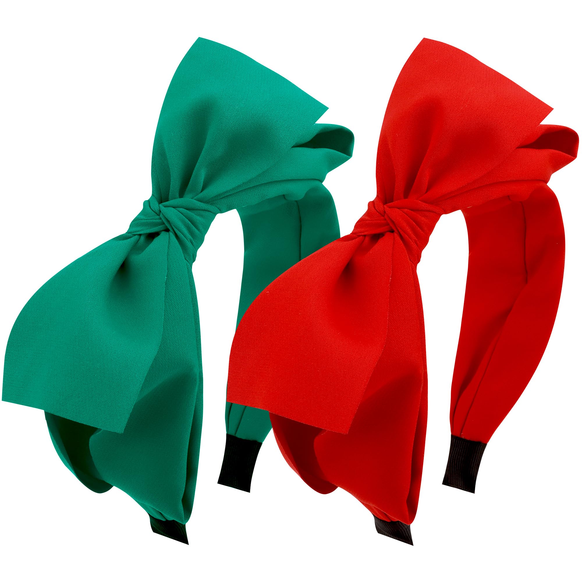 Chanaco diadema navideña rojo-verde con nudo grande para fiestas