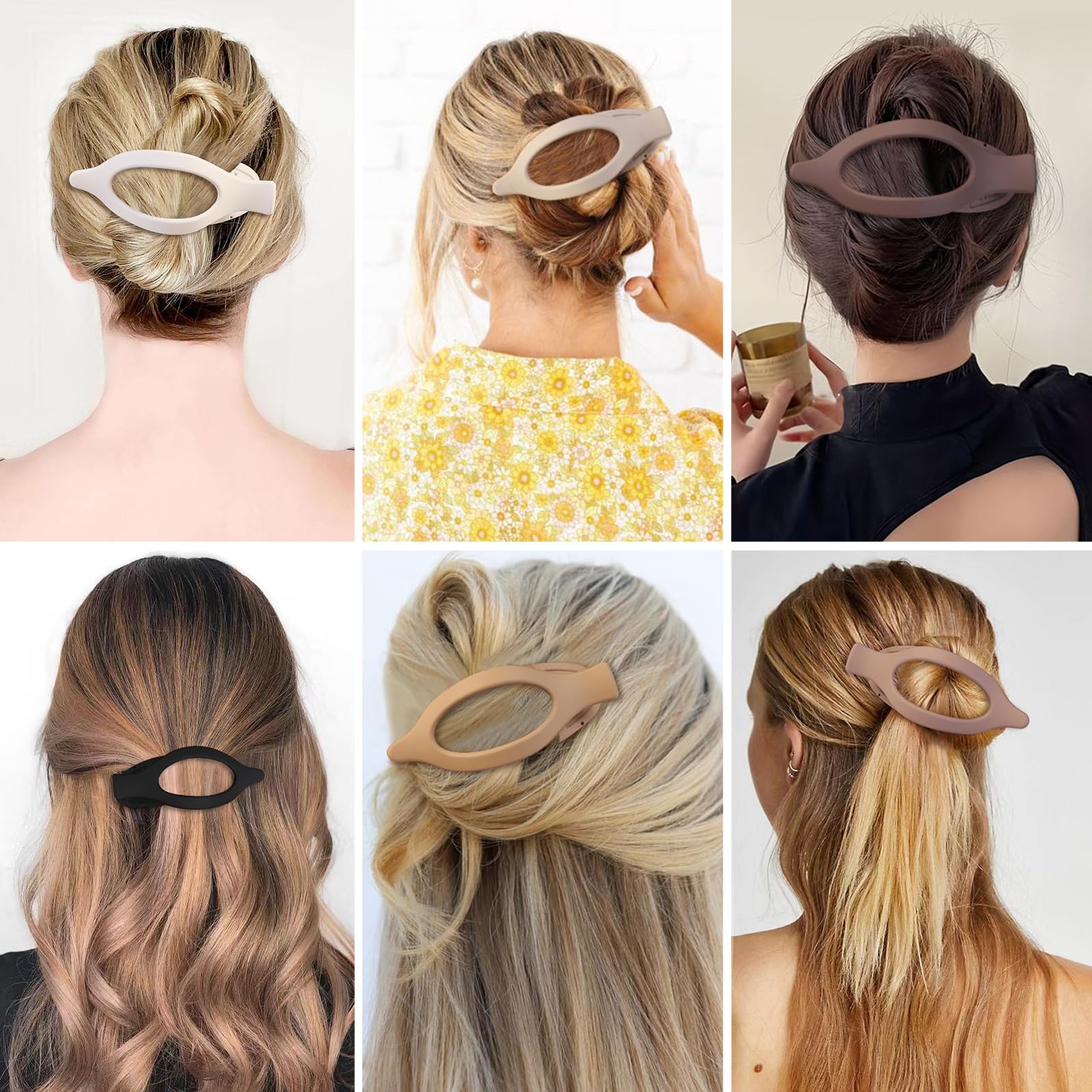CHANDAT clip plano para cabello café, práctico para cabello grueso y fino