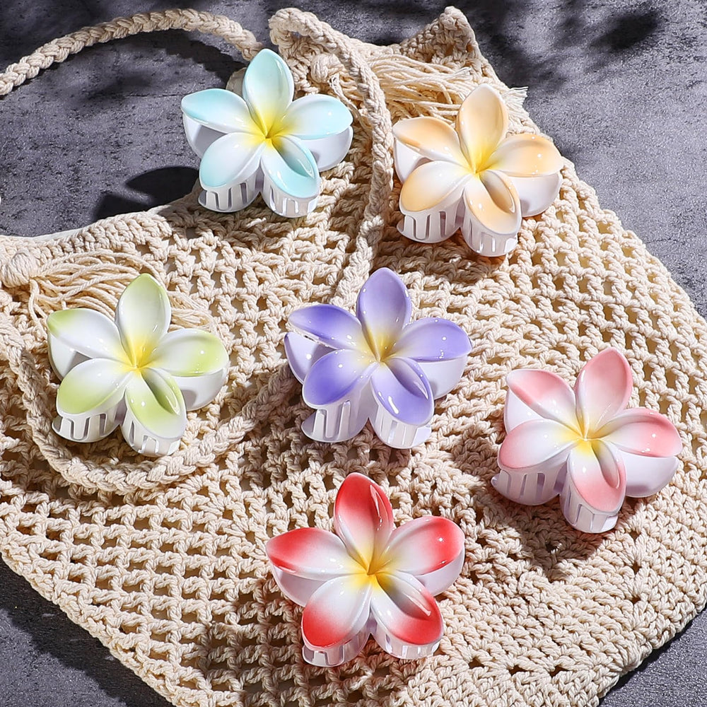 CHANDAT pinza floral hawaiana amarilla, aporta brillo y estilo en días de deporte suave.