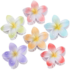 CHANDAT pinza floral hawaiana rosa para el cabello, ideal para peinados veraniegos.