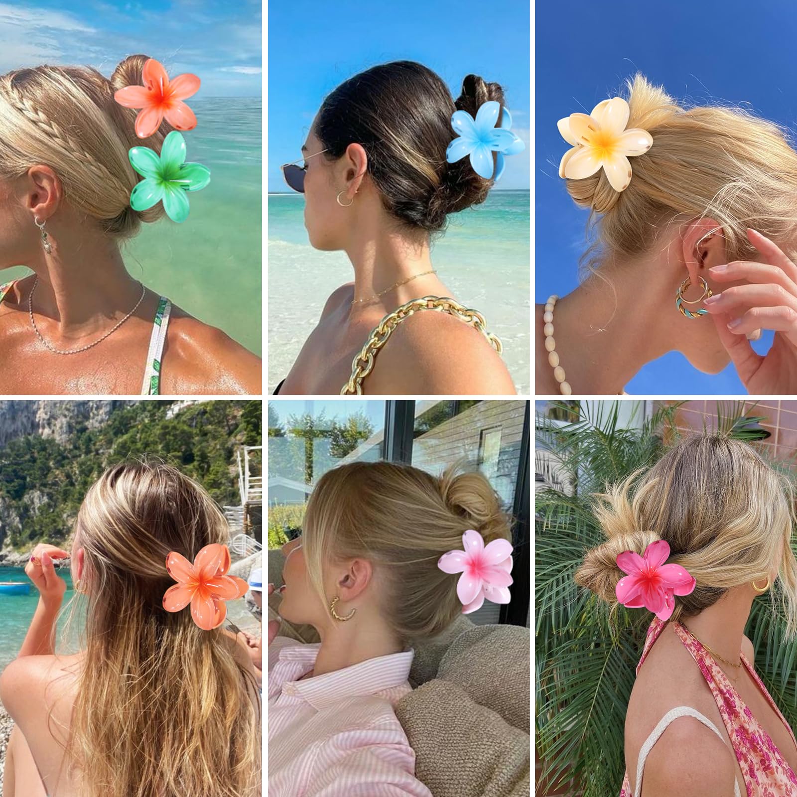 CHANDAT Pinza floral hawaiana naranja, práctico para mantener recogidos durante tareas