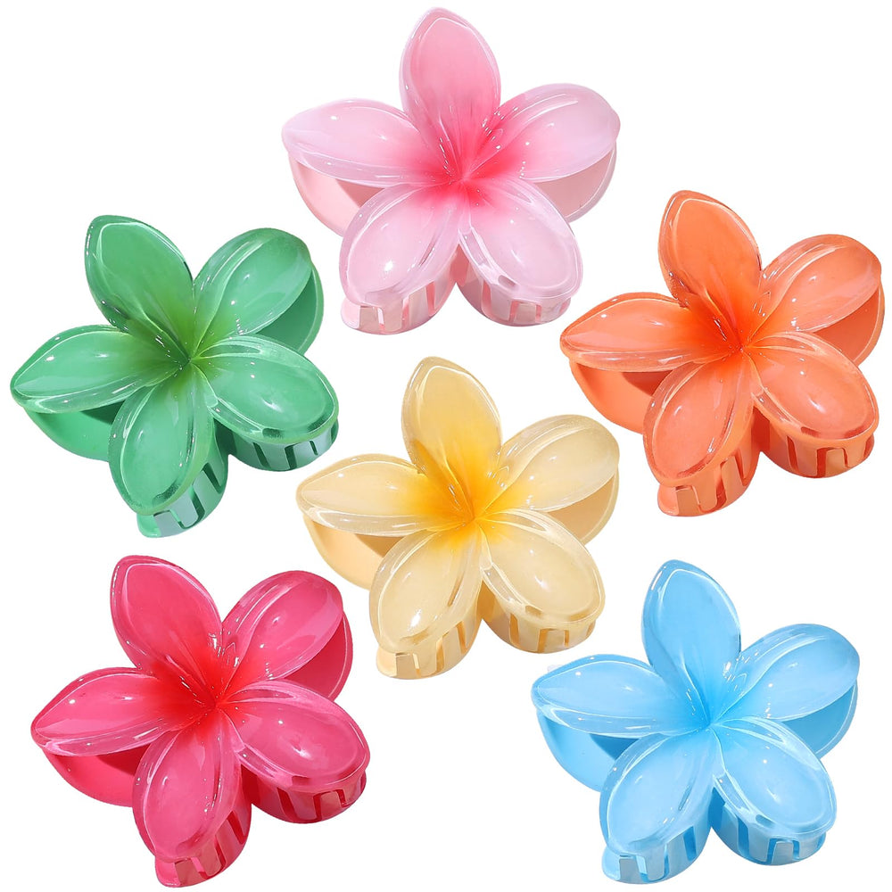 CHANDAT Pinza floral hawaiana rosa, ideal para peinados veraniegos y duraderos