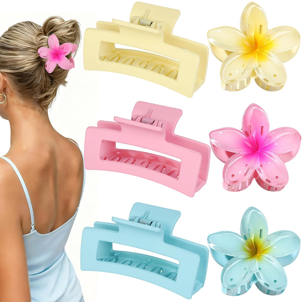 CHANDAT clip floral hibisco rosa para peinado rápido y duradero.