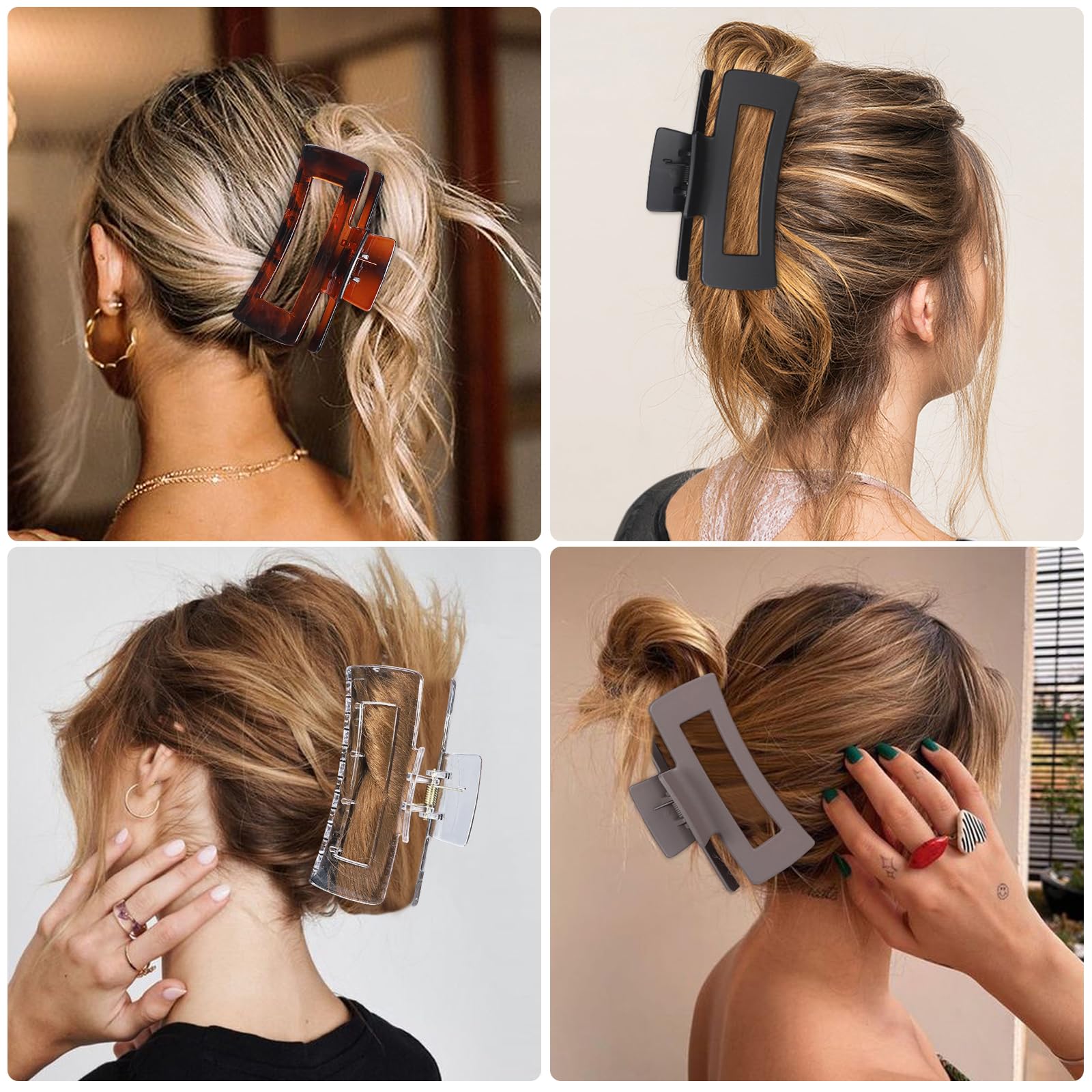 CHANDAT ganchos cabello marron, acabado natural para estilos diarios.
