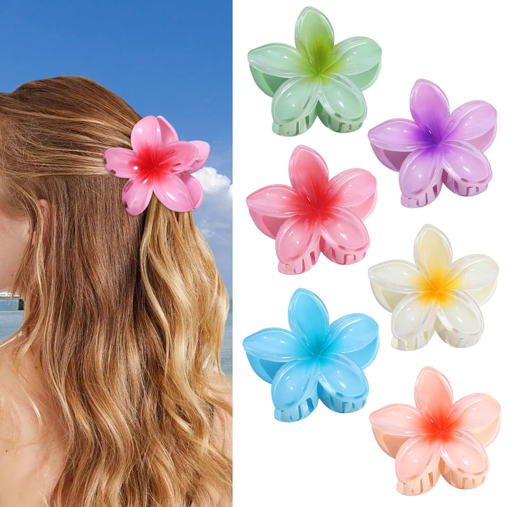 CHANDAT pinza flor hawaiana amarilla para recogidos ligeros.