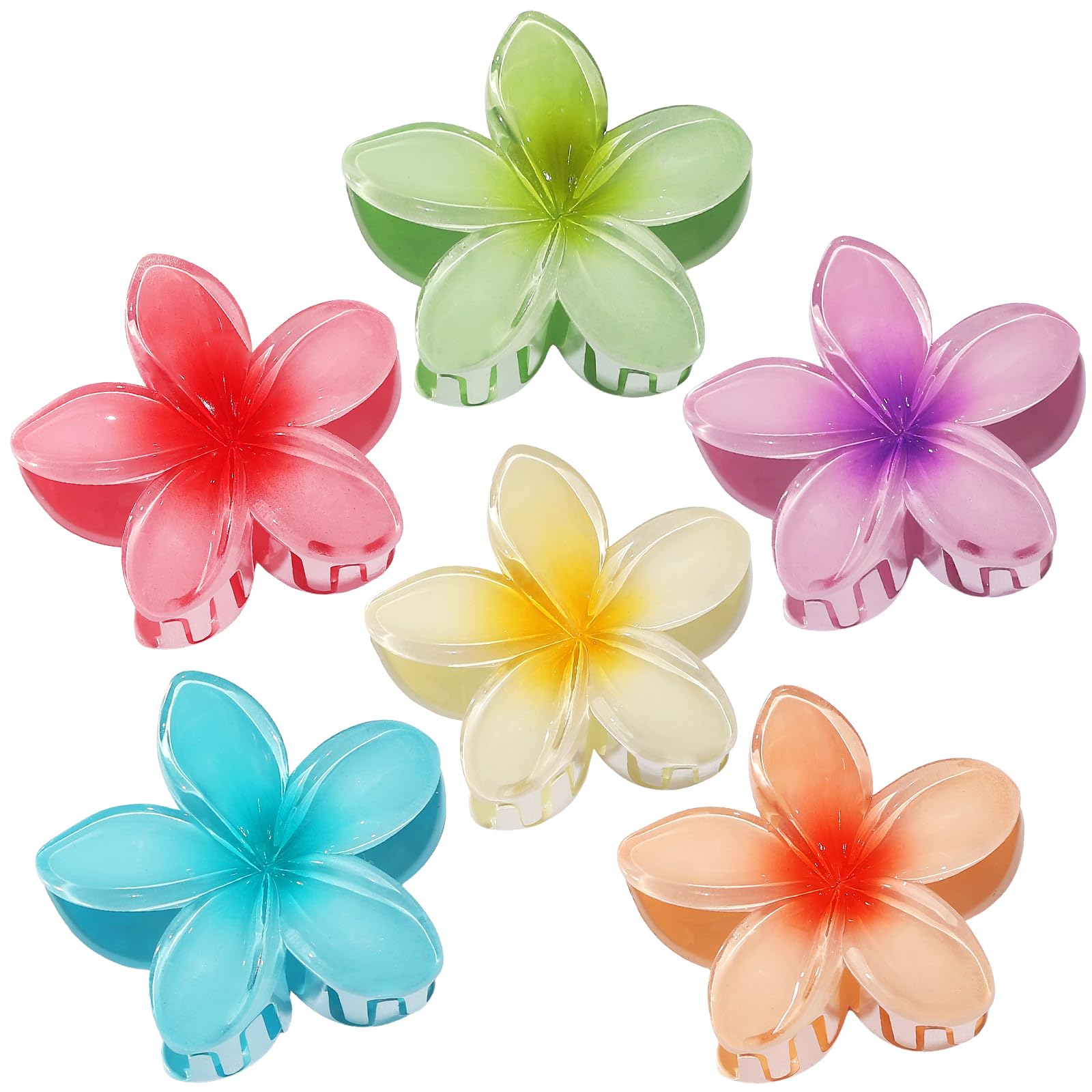 CHANDAT pinza flor hawaiana verde para cabello, sujeción firme durante el día.