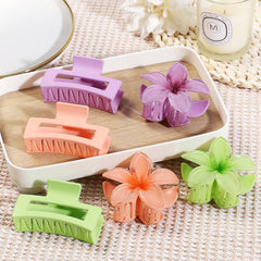 CHANDAT pinza rectangular flor púrpura, clip firme para moverse sin retoques.