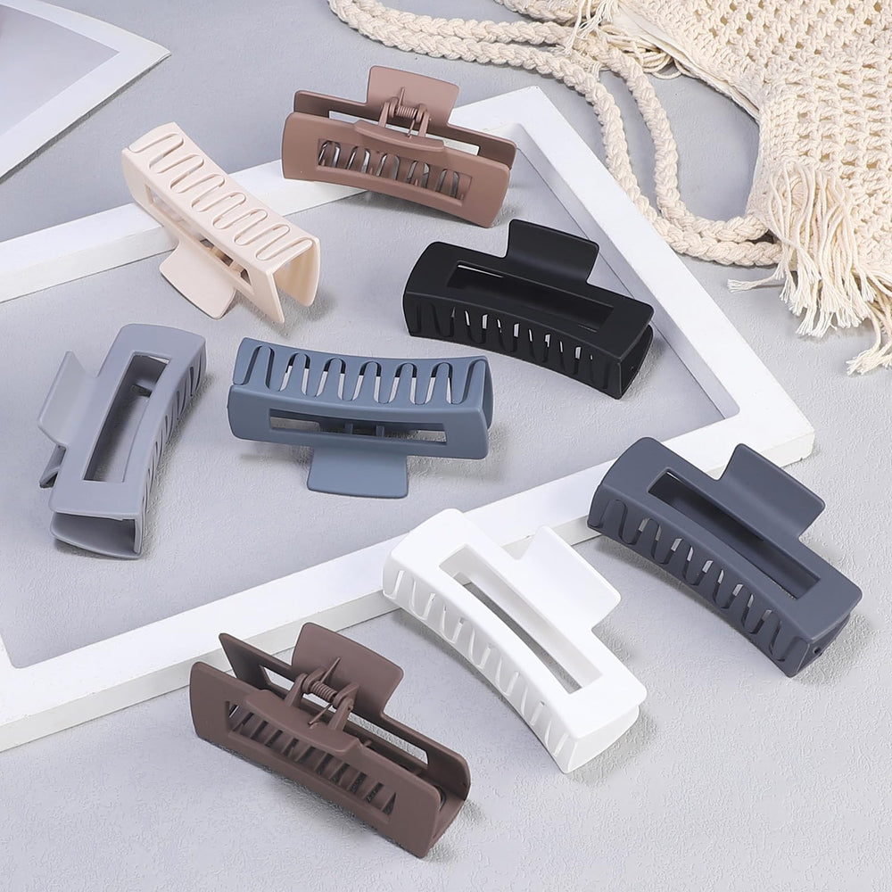 CHANDAT pinza cabello cuadradas grandes gris-oscuro, sujeción estable para peinados firmes.