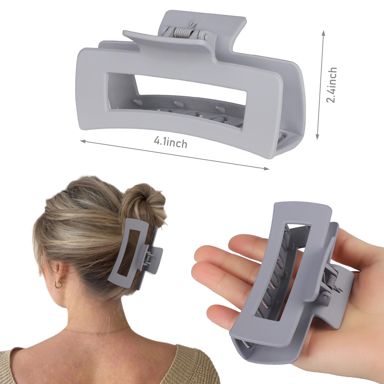 CHANDAT pinza cabello cuadradas grandes marron-claro, ayuda a crear estilos rápidos y seguros.