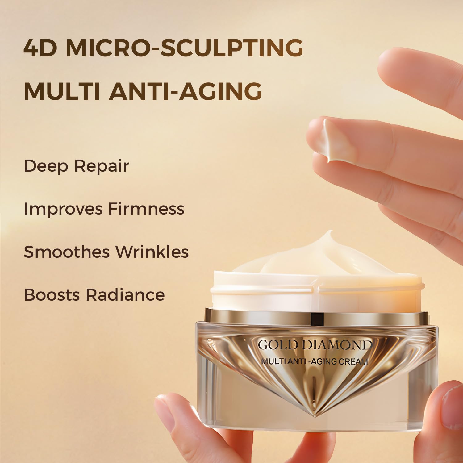 Textura de la crema Oro Diamante de CHANDO HIMALAYA en crema suave