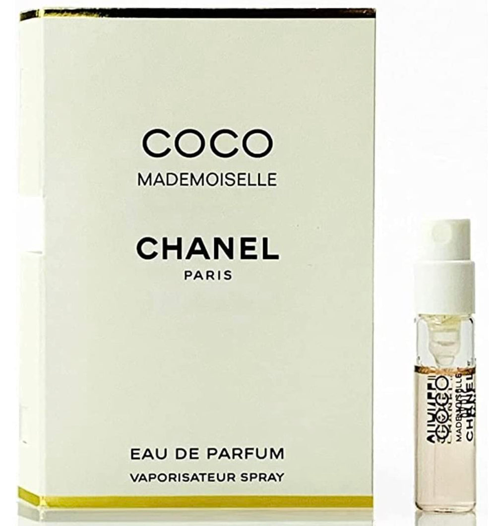 CHANEL Coco Mademoiselle frasco dorado detalle, toque premium