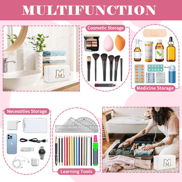 Gran capacidad para maquillaje y artículo de cuidado personal.