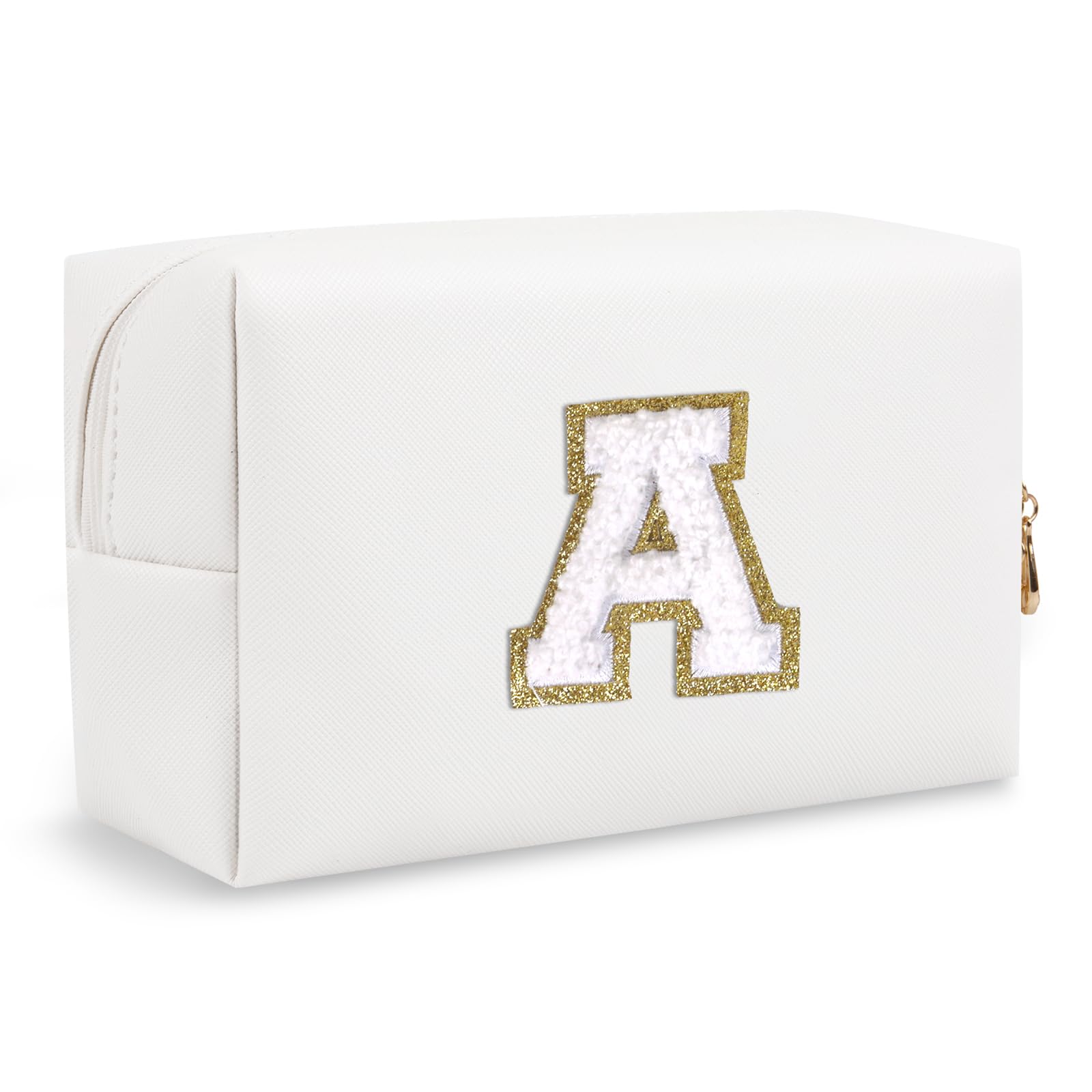 ChaoGreat bolso maquillaje inicial A, parche letra A, regalo personalizado ideal.