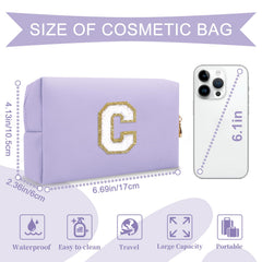 Chaogreat estuche maquillaje impermeable con parche dorado