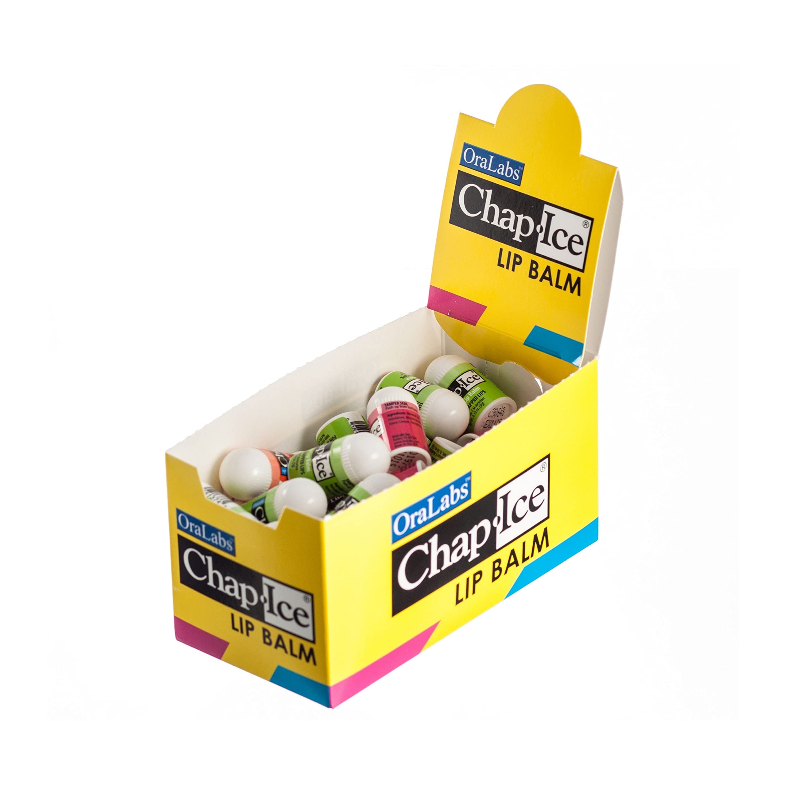 CHAP-ICE expositor de bálsamos labiales con 50 minis para hidratación rápida