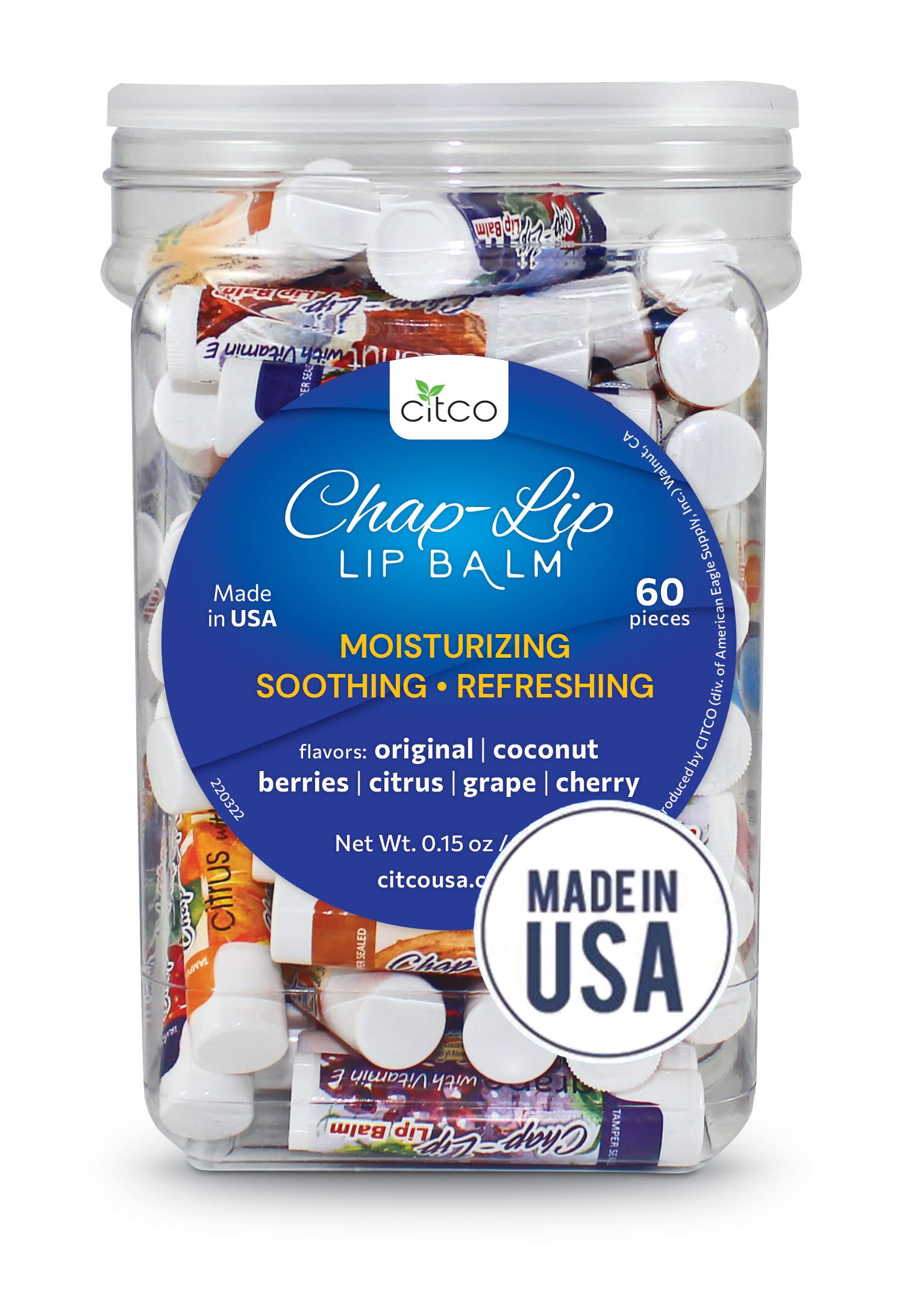 Chap-Lip Lip Balm envase tarro, hidratación suave para labios resecos