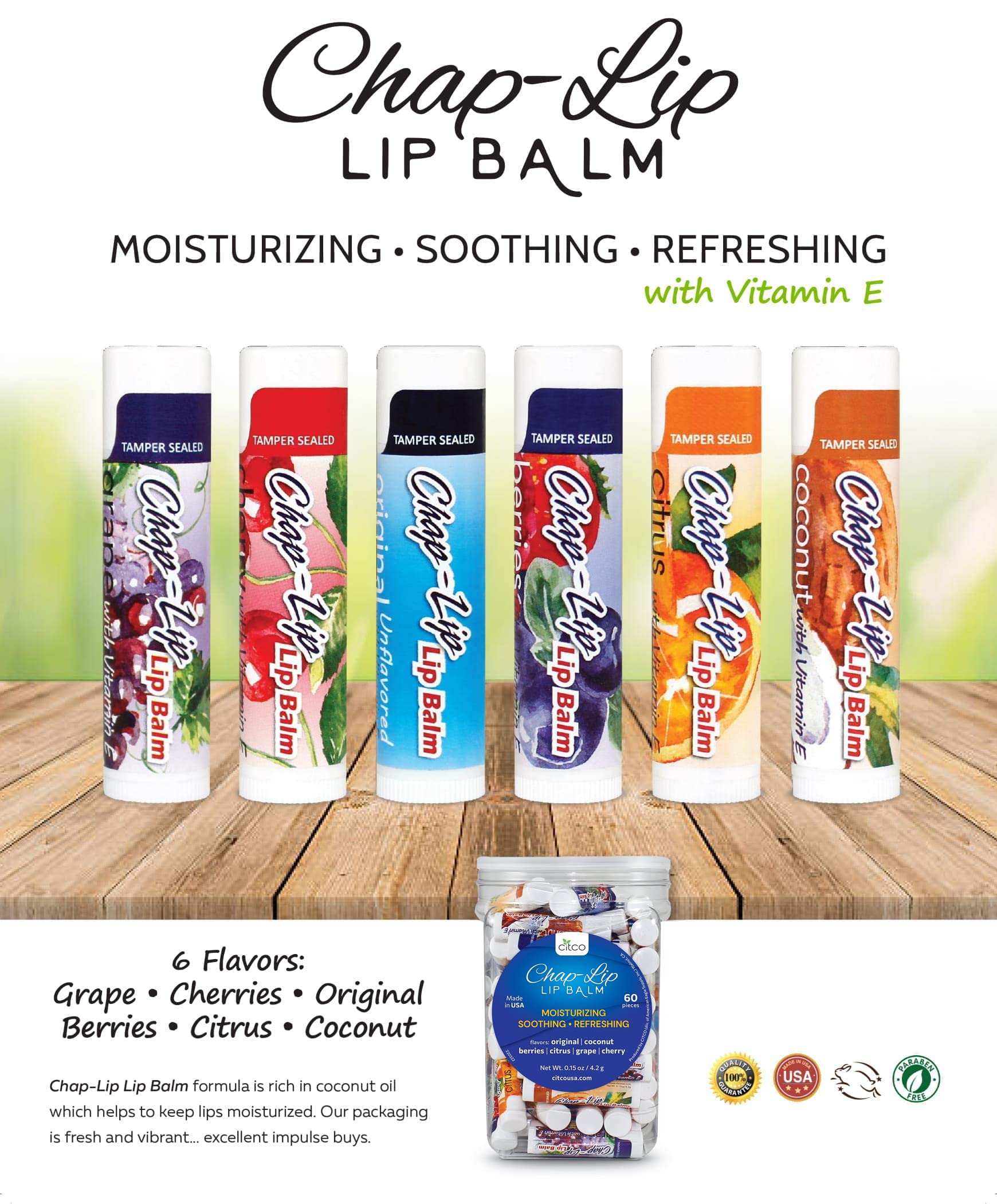 Chap-Lip Lip Balm sabor original, fórmula suave para uso diario