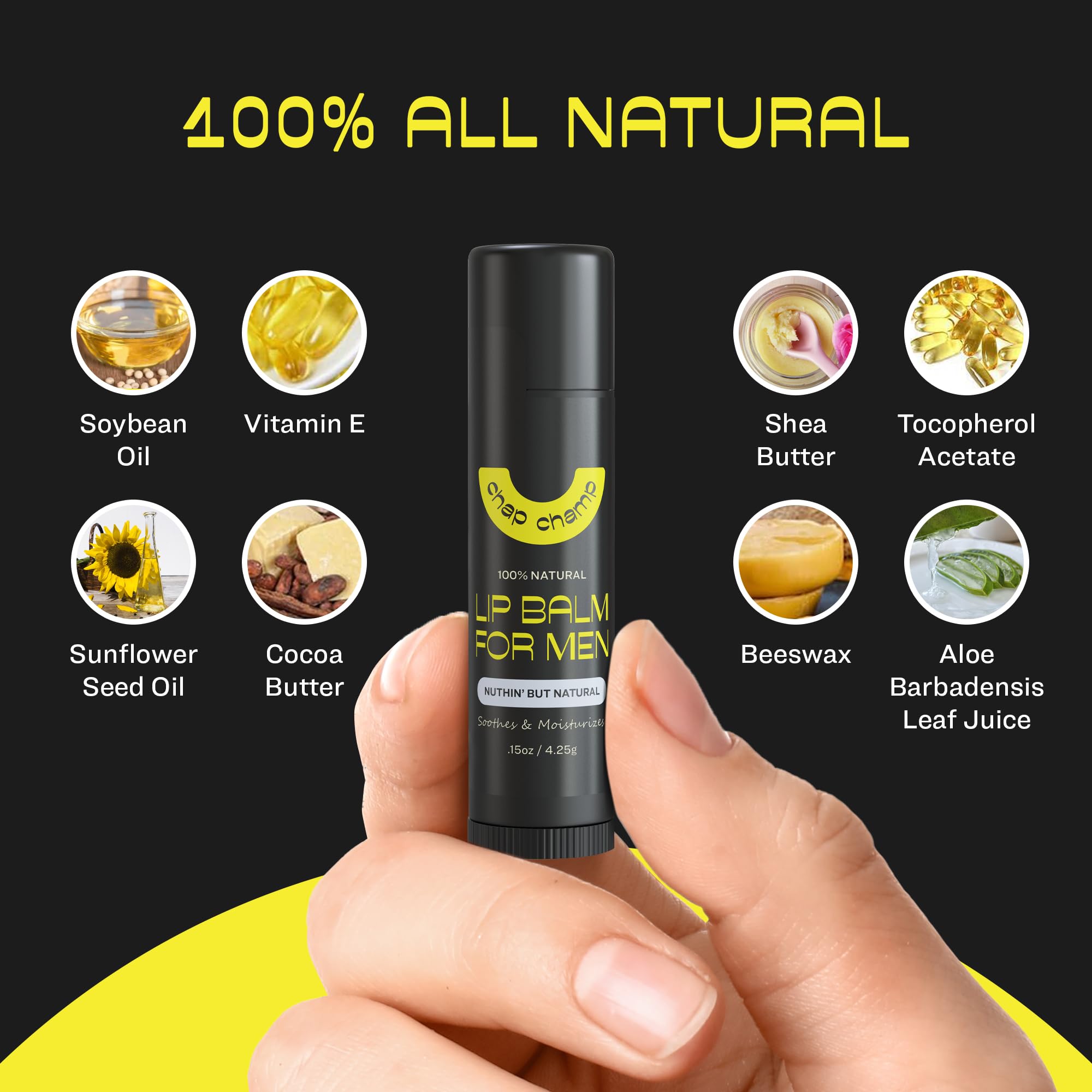 ChapChamp bálsamo labial coco, textura suave y protección diaria.