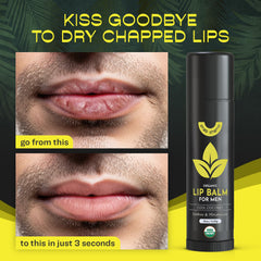 ChapChamp balsamo labial para hombres con vainilla, hidratacion duradera.