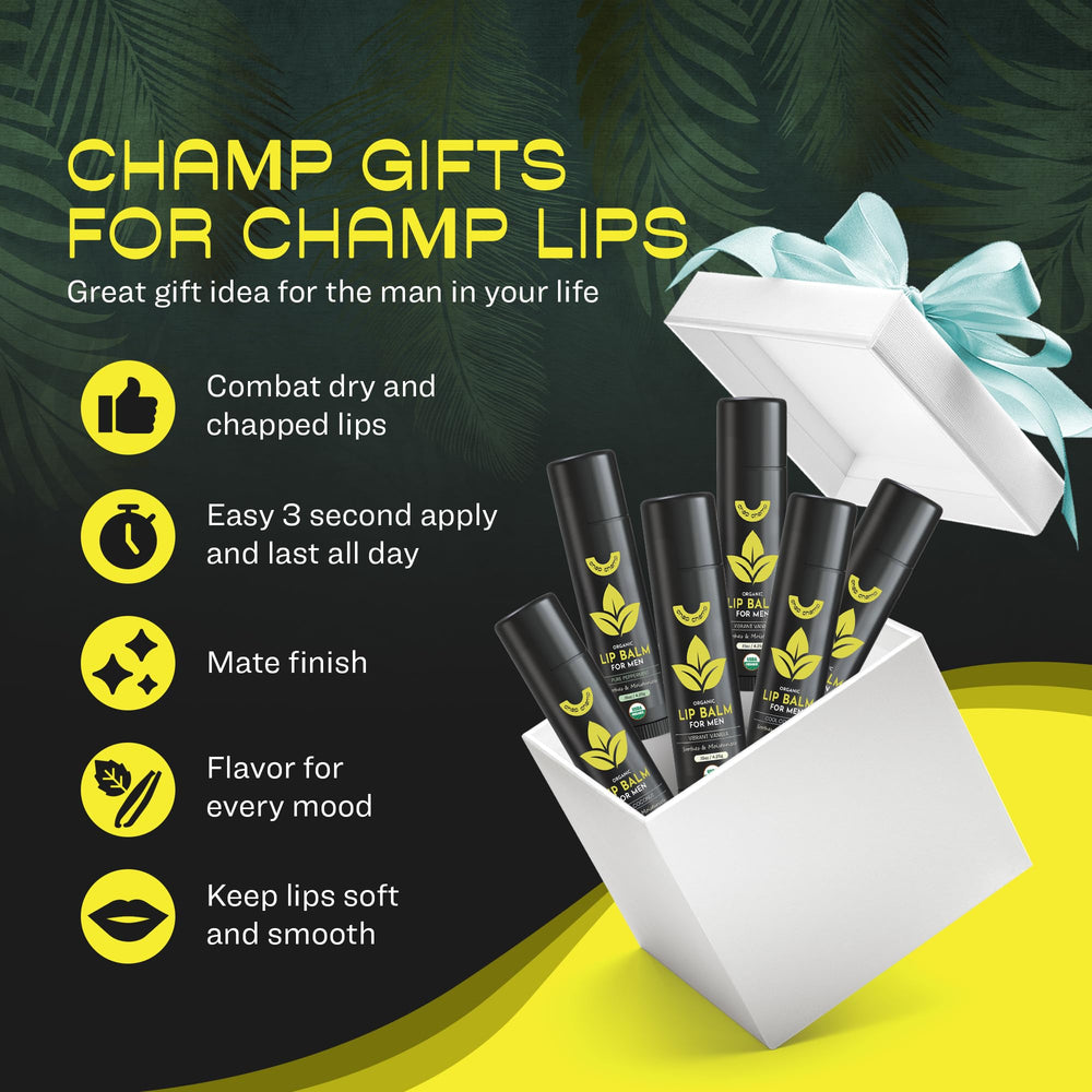 ChapChamp tubo balsamo labial portable, facil de llevar.