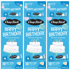 ChapStick emballage anniversaire festif, idéal pour offrir et partager.