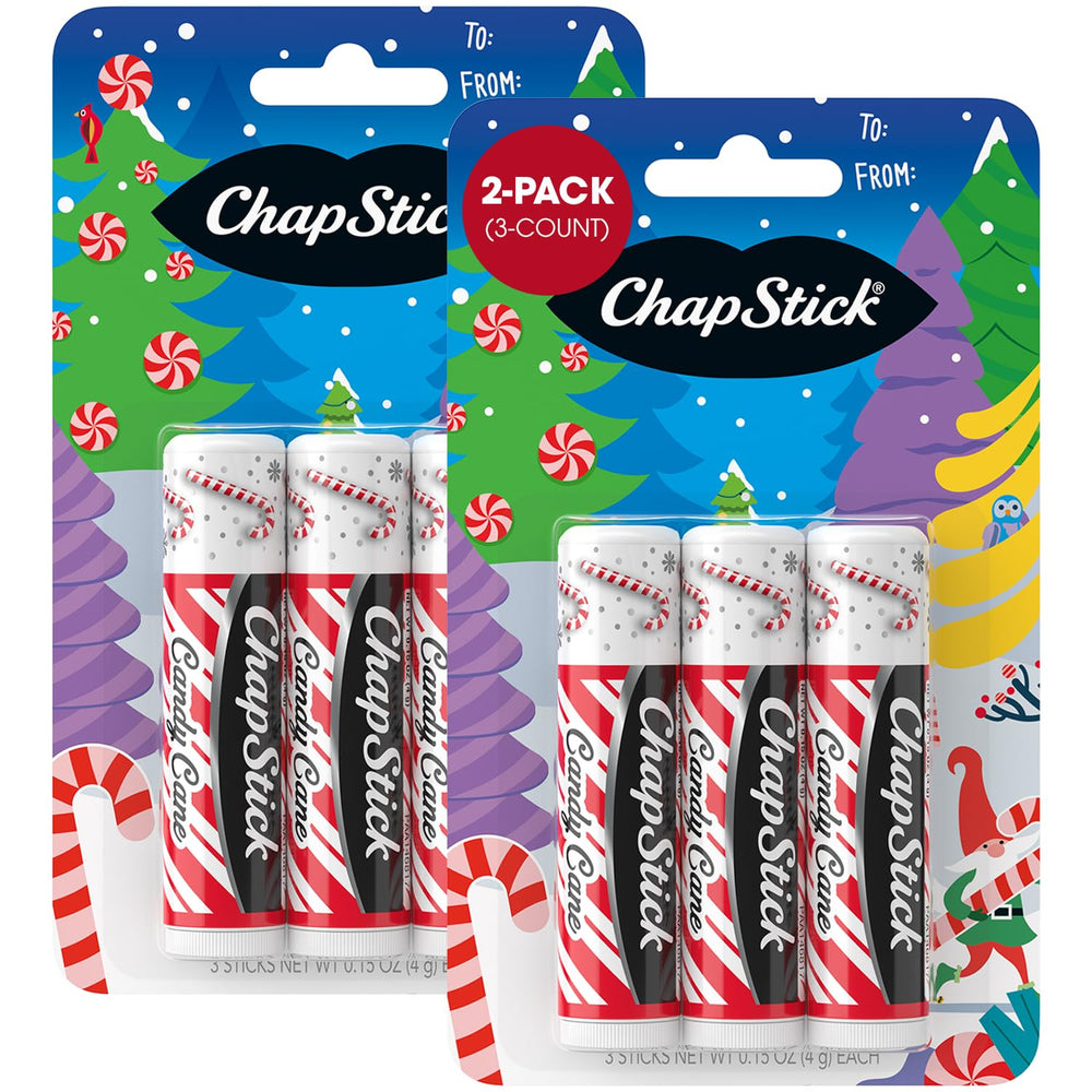 ChapStick Candy Cane bálsamo labial refrescante para labios secos.