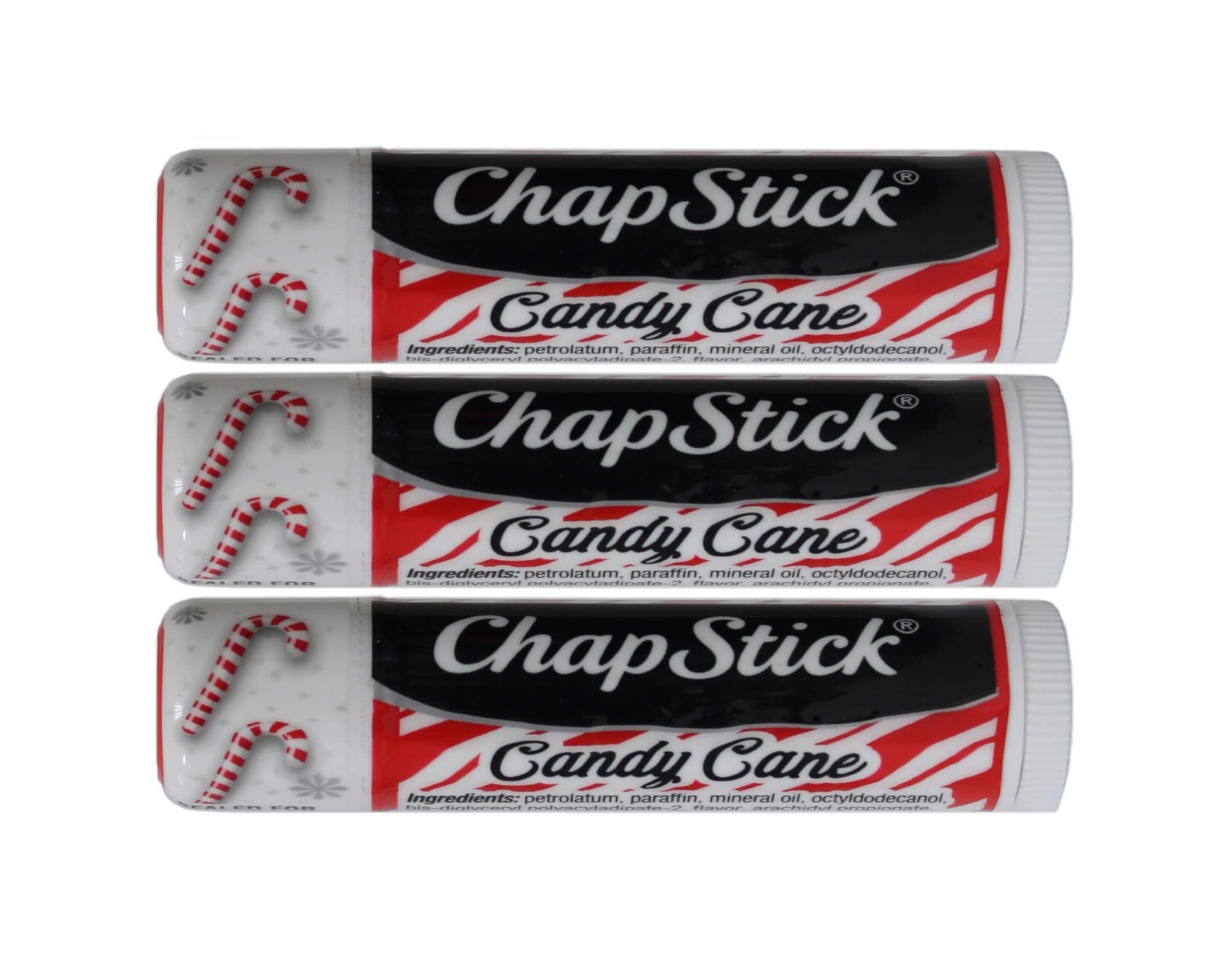ChapStick Candy Cane: empaque exterior, práctico para viaje diario y protección de labios.
