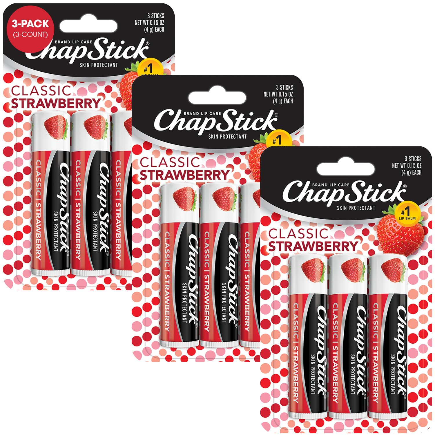 ChapStick Clásico Fresa: balsamo labial, hidratación suave.