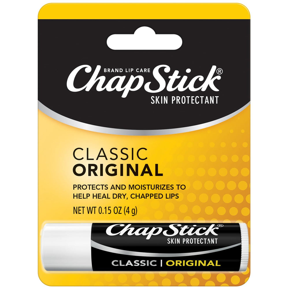 ChapStick Classic Original balsamo labial, textura cremosa para hidratación diaria de labios.