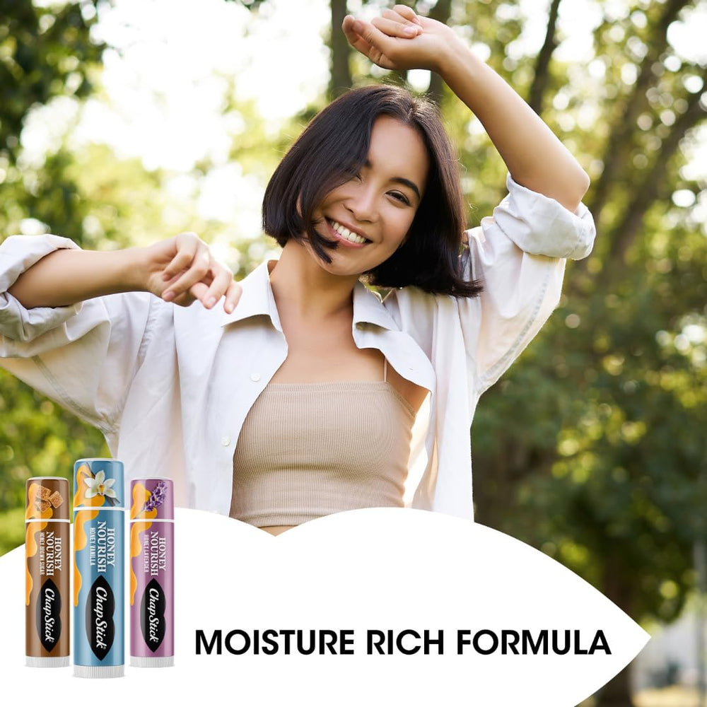 ChapStick Honey Nourish estuche portátil de 0,15 oz para uso diario.