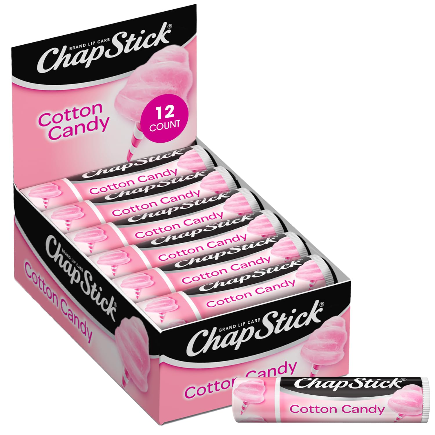ChapStick Algodón de Azúcar, tubo de labial para hidratación diaria.