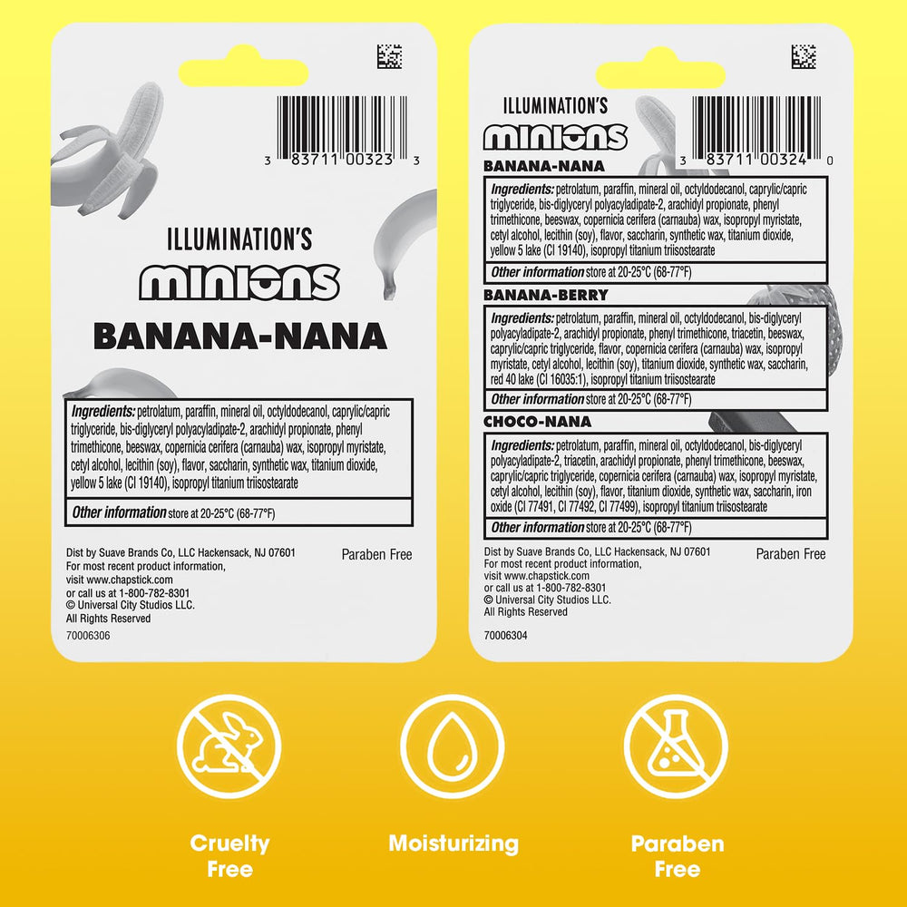 ChapStick Minions uso diario, aplicación suave para labios