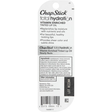 Envase compacto de ChapStick Total Hydration Lip Oil 0,24 oz para retoques