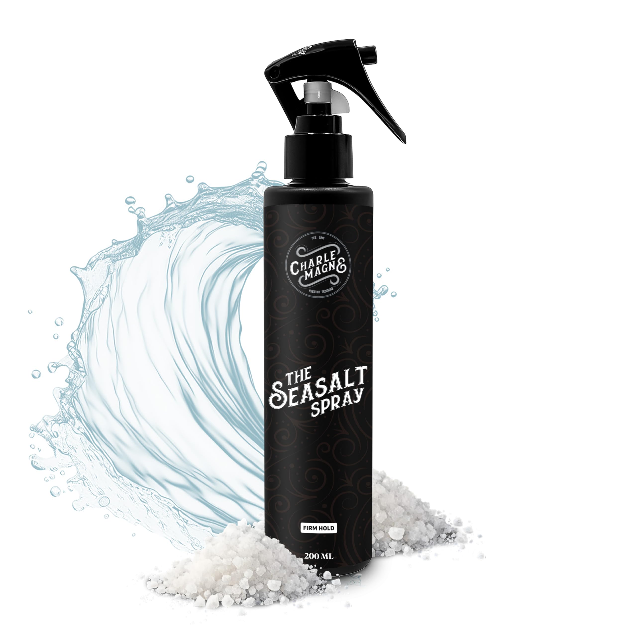 Charlemagne spray de sal marina en botella, listo para peinar cada día.