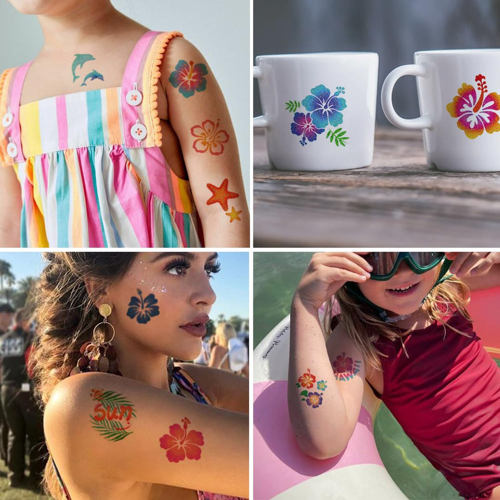 Diseños aloha CHARLENT para fiestas, adhesivos y fáciles de quitar.