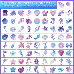 Hojas individuales CHARLENT con tatuajes brillantes para repartir.